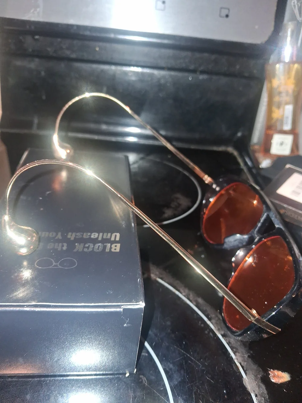 Aviator Sunglasses with Orange Lenses -